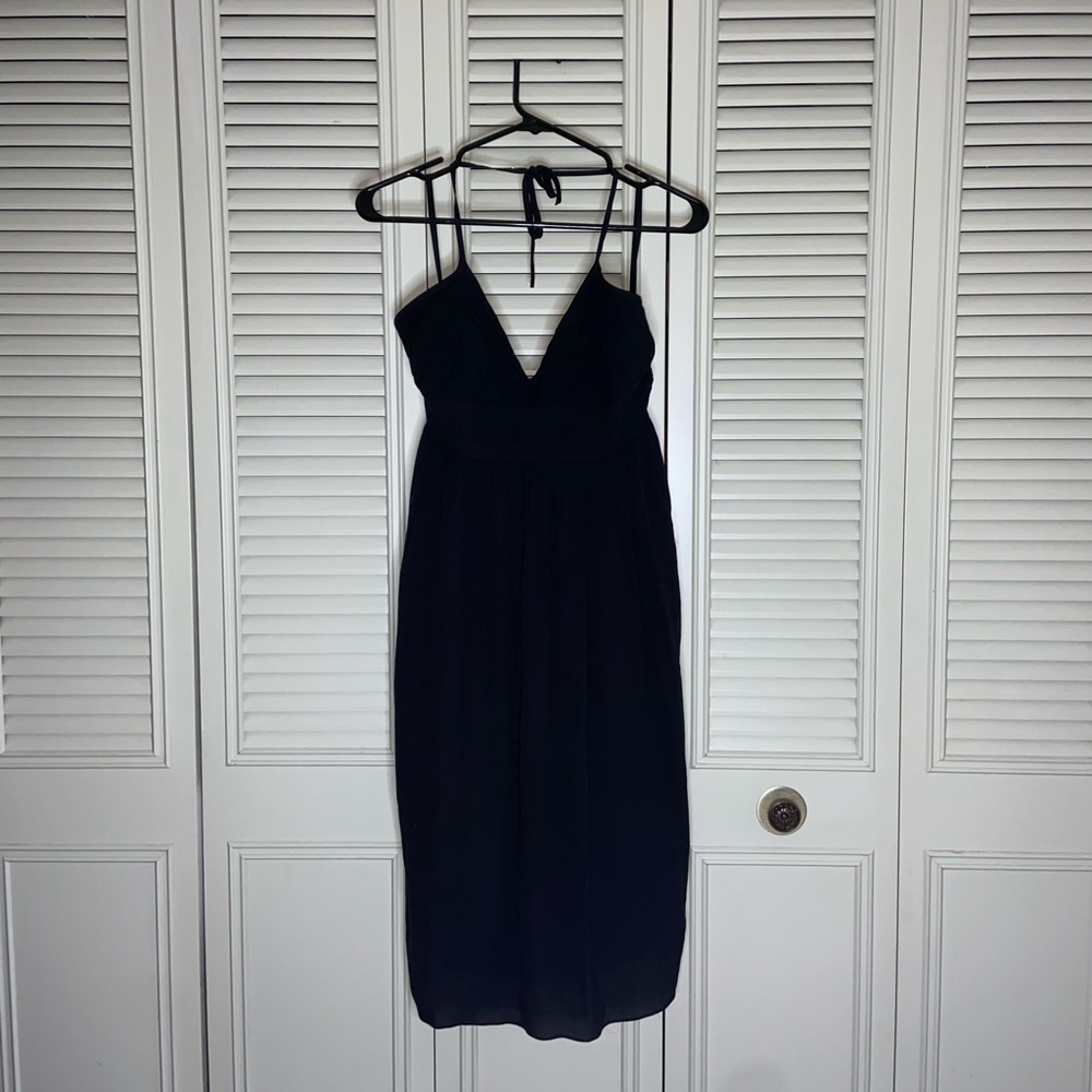 🌟Belly Basics Formal Solid Black Halter Top Dress Size Medium
